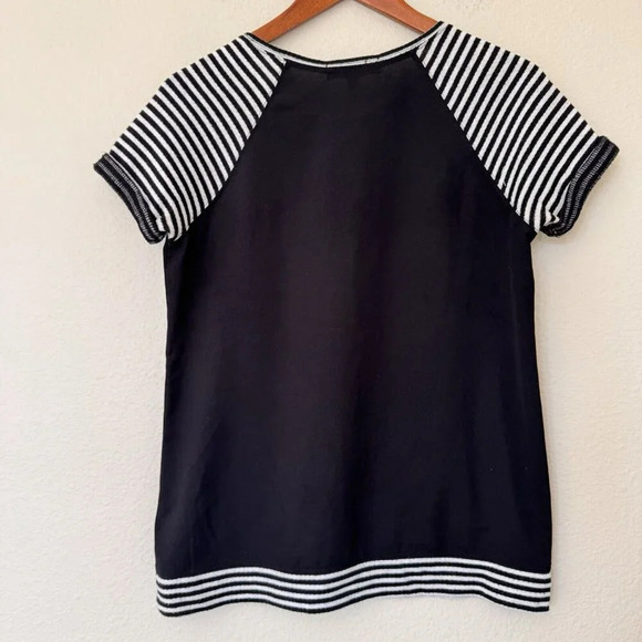Sanctuary Womens Mixed Media Striped Tee Black White Size XS Sold With Stripes - Picture 7 of 7